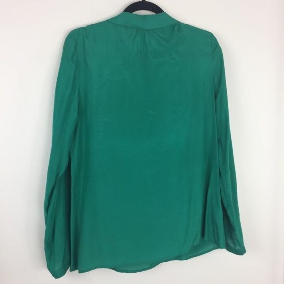 BODEN Green Silk Blend Peter Pan Tuileries Top Blouse sz 14 UK 18 Women's Plus - Picture 4 of 7